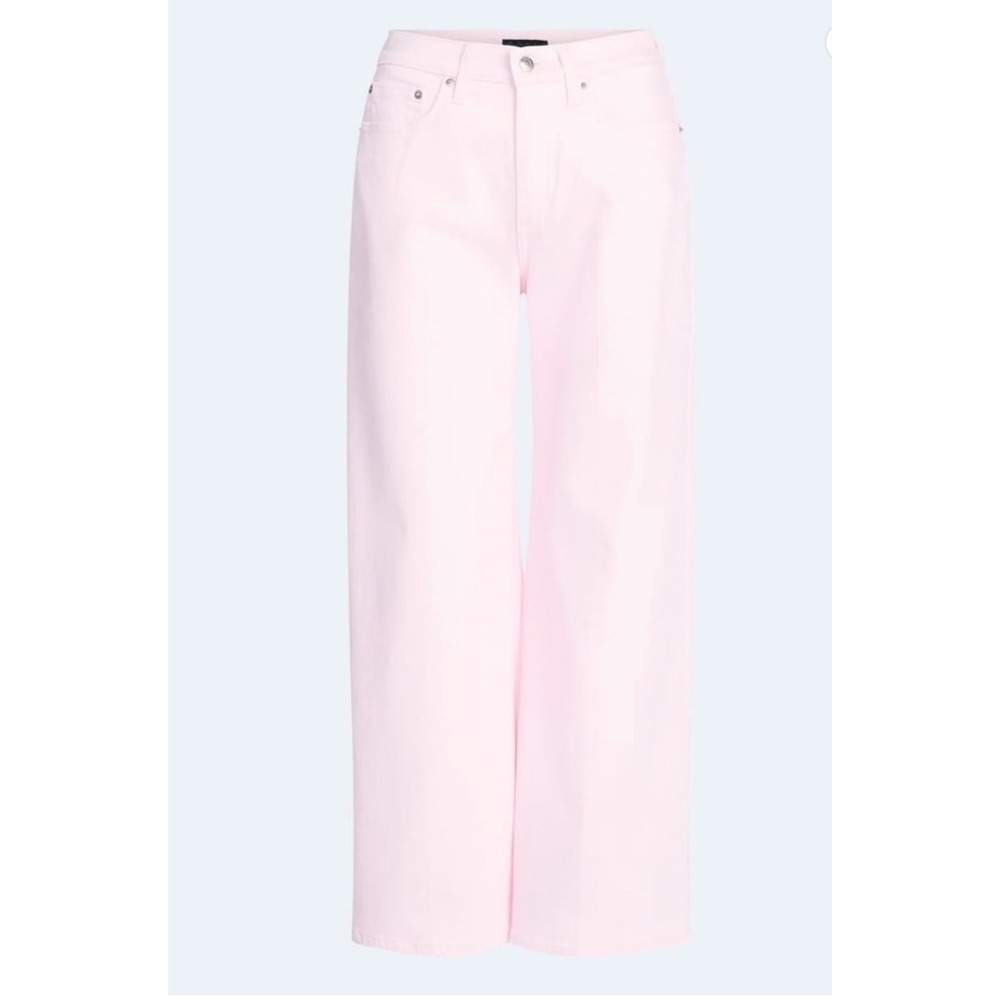 Free Assembly Womens High Rise 5-Pocket Cropped Wide Leg Jeans Rose Water Pink 6